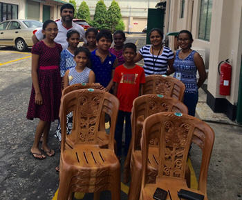 They may be only plastic chairs, but they have helped put smiles on the faces of children and volunteers at a Colombo community centre.