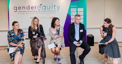 Olivia (centre) at the Gender Equity Conference 2017.