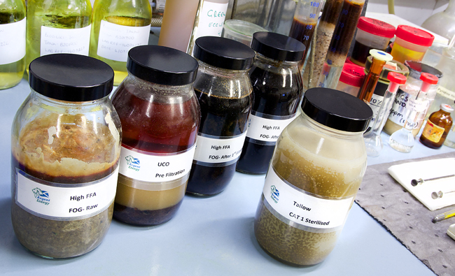 All kinds of waste materials are analysed by Argent to determine their suitability as biodiesel feedstock.