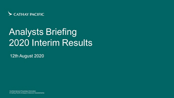 2020 Interim Results Analyst Briefing presentation
