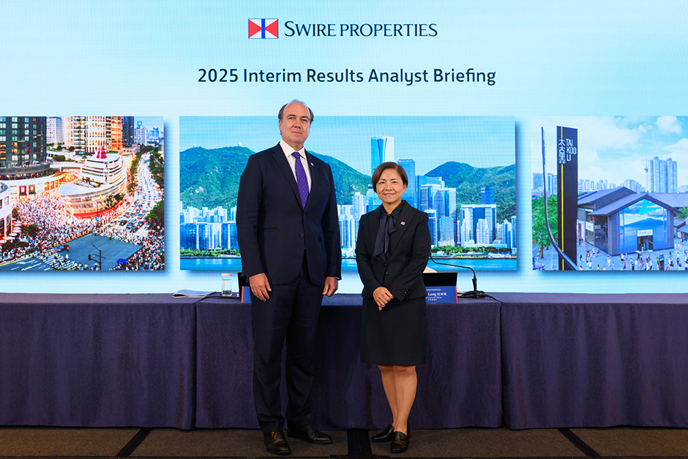 Swire Properties Interim Results Analyst Briefing: Swire Properties&rsquo; Chief Executive, Tim Blackburn and Chief Financial Officer, Fanny Lung.