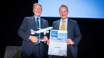 At the signing ceremony in Toulouse, France are Christopher Buckley (left), Executive Vice President Europe, Africa & Asia-Pacific, Airbus, and Rupert Hogg, Cathay Pacific Chief Executive Officer and Cathay Dragon Chairman.