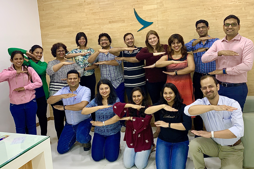 Staff at Cathay Pacific’s Mumbai Town Office striking the “hands out” equal pose – a reflection of the International Women’s Day 2020 campaign theme of #eachforEqual.