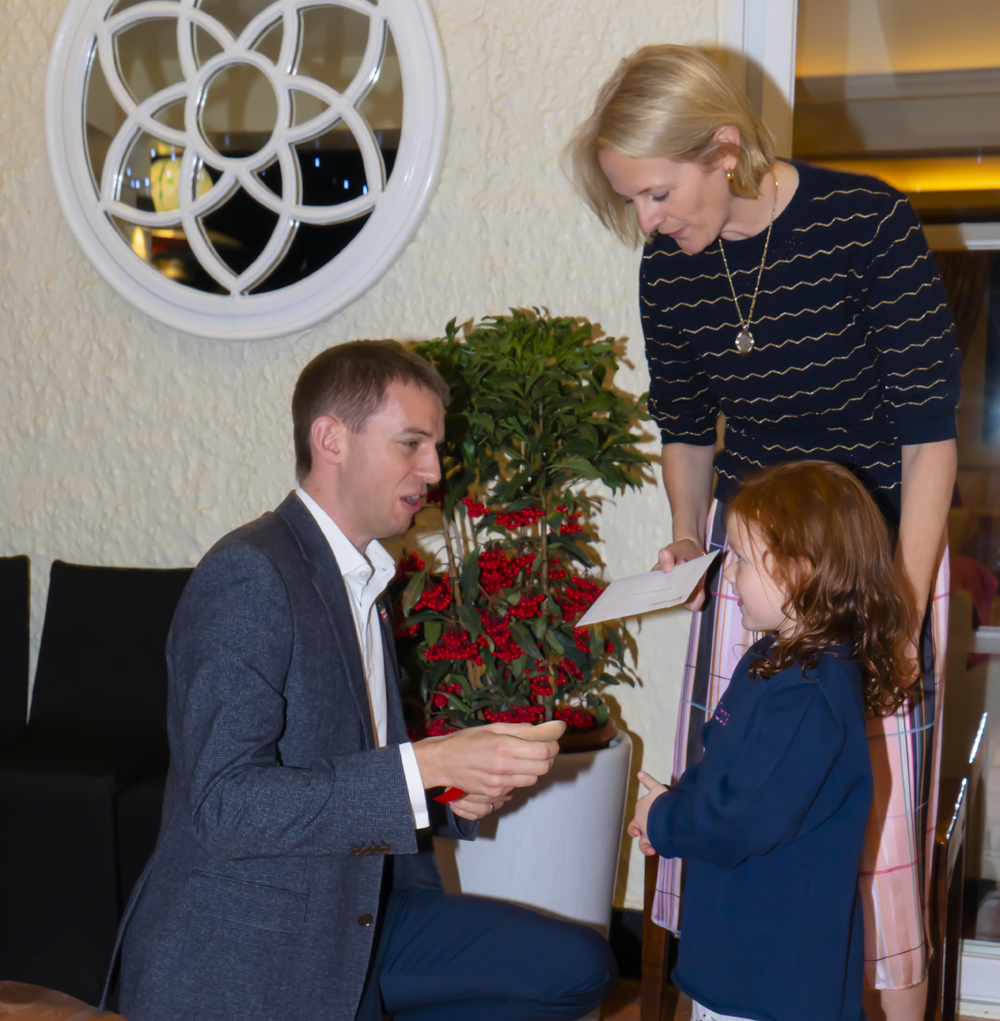 Richard Gould from Swire Coca-Cola receives the Wooden Spoon.