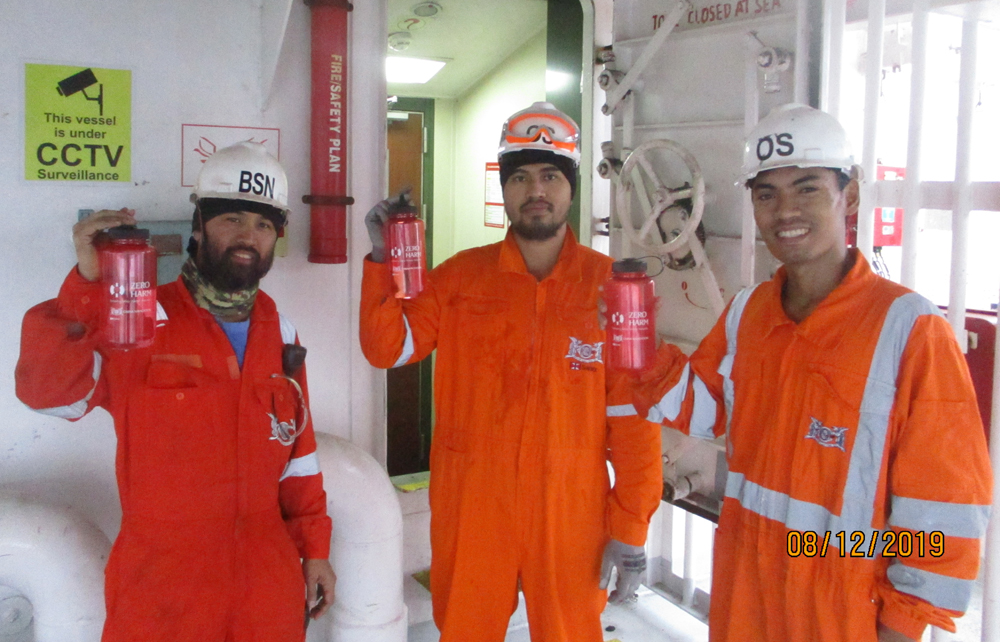 CNCo seafarers taking steps to achieve the company’s zero waste goal.